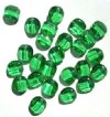 25 12mm Four-Sided Flat Round Light Green Glass Beads
